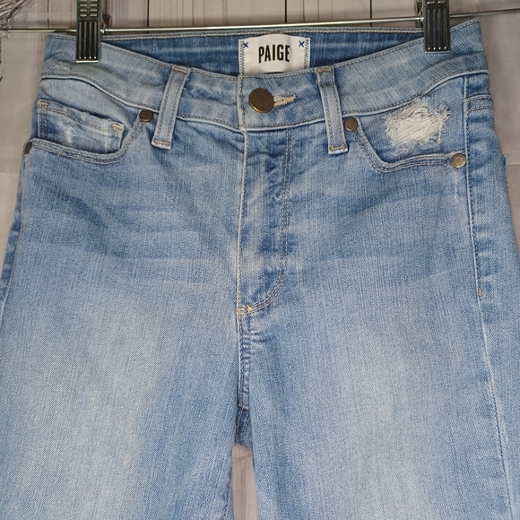 Paige Collette crop flare raw hem jeans - Picture 2 of 14